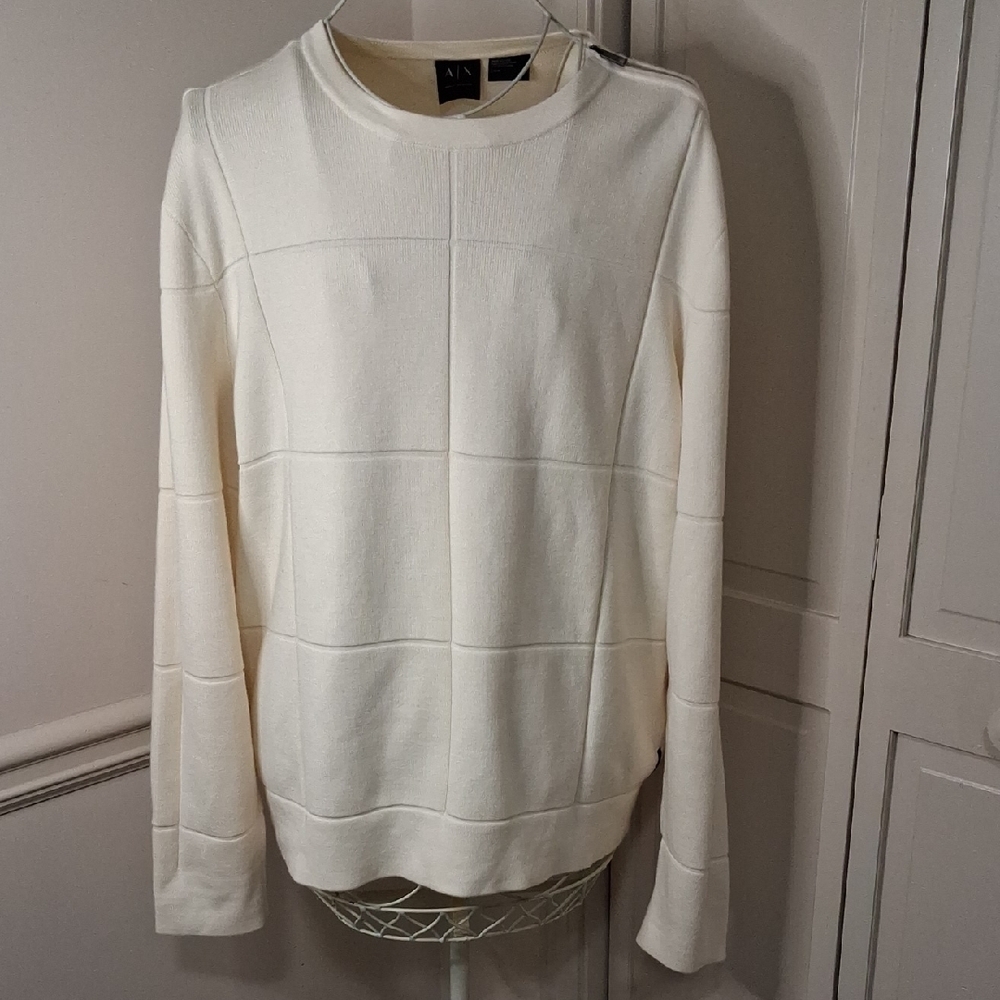 Armani Exchange Cream Knit Top